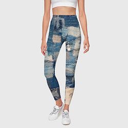Леггинсы женские Patchwork Jeans Осень Зима 2023, цвет: 3D-принт — фото 2