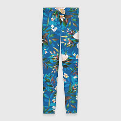 Леггинсы женские Цветы Синий Сад, цвет: 3D-принт