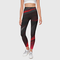 Леггинсы женские Красно-черный фон, цвет: 3D-принт — фото 2