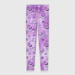 Женские легинсы Танцующие русалки на фиолетовом