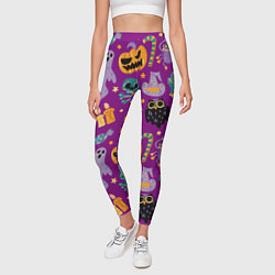 Леггинсы женские Happy Halloween - holiday pattern, цвет: 3D-принт — фото 2