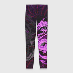Леггинсы женские Неоновый дракон purple dragon, цвет: 3D-принт