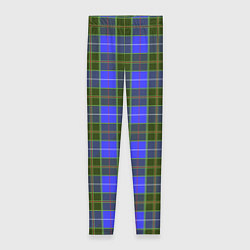 Леггинсы женские Ткань Шотландка сине-зелёная, цвет: 3D-принт