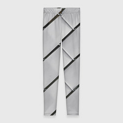 Леггинсы женские Серый блоковый металлический паттерн, цвет: 3D-принт
