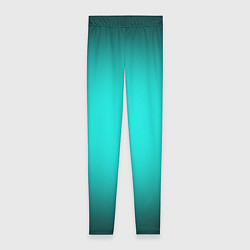 Леггинсы женские Бирюзовый градиент, цвет: 3D-принт