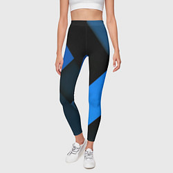Леггинсы женские Геометрия синие полосы, цвет: 3D-принт — фото 2