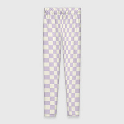 Женские легинсы Искаженная шашечка - лавандовый