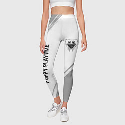 Леггинсы женские Poppy Playtime glitch на светлом фоне: надпись, си, цвет: 3D-принт — фото 2
