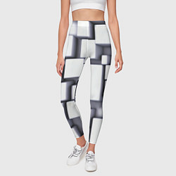 Леггинсы женские Объемные белые плиты, цвет: 3D-принт — фото 2