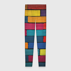 Леггинсы женские Цветные кирпичики, цвет: 3D-принт