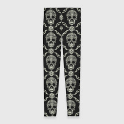 Женские легинсы Узор с черепами Pattern with skulls