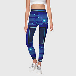 Леггинсы женские Технический синий паттерн, цвет: 3D-принт — фото 2