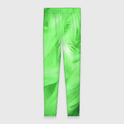 Леггинсы женские Зеленые абстрактные листья, цвет: 3D-принт