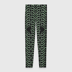 Леггинсы женские Неоновая кибер-кольчуга зелёная, цвет: 3D-принт