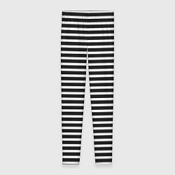 Леггинсы женские Чёрный в белую полоску, цвет: 3D-принт