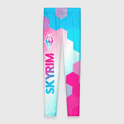 Леггинсы женские Skyrim neon gradient style: по-вертикали, цвет: 3D-принт
