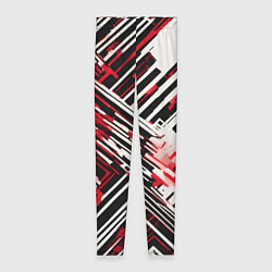 Леггинсы женские Киберпанк линии белые и красные, цвет: 3D-принт