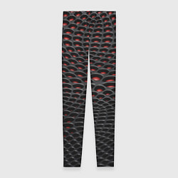 Леггинсы женские Узор на чёрно красном карбоновом фоне, цвет: 3D-принт