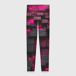 Леггинсы женские Фиолетовые и черные камни, цвет: 3D-принт