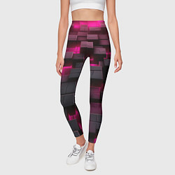 Леггинсы женские Фиолетовые и черные камни, цвет: 3D-принт — фото 2