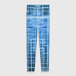 Леггинсы женские Синие неоновые полосы киберпанк, цвет: 3D-принт