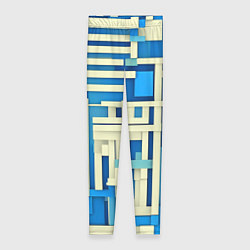 Леггинсы женские Полосы на синем фоне, цвет: 3D-принт