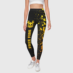 Леггинсы женские Free Fire - gold gradient по-вертикали, цвет: 3D-принт — фото 2