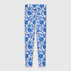 Леггинсы женские Гжель классика, цвет: 3D-принт