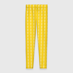 Леггинсы женские Жёлтый полосы в цветочек, цвет: 3D-принт