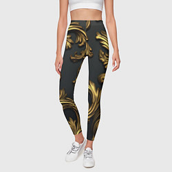 Леггинсы женские Позолоченные классические объемные узоры, цвет: 3D-принт — фото 2