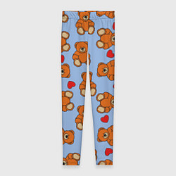 Леггинсы женские Игрушки мишки и сердца, цвет: 3D-принт