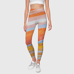 Леггинсы женские Многоцветный полосатик, цвет: 3D-принт — фото 2