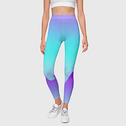 Леггинсы женские Светлый градиент с волнистым сиреневым узором, цвет: 3D-принт — фото 2