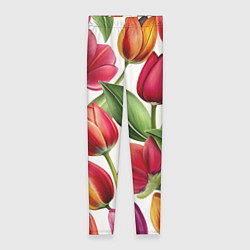 Леггинсы женские Паттерн с тюльпанами, цвет: 3D-принт