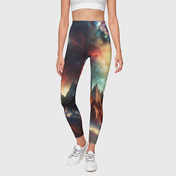 Леггинсы женские Space landscape with mountains, цвет: 3D-принт — фото 2