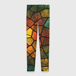 Леггинсы женские Витражная стеклянная мозаика, цвет: 3D-принт