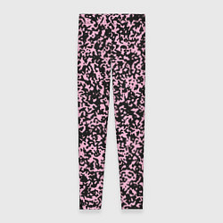 Леггинсы женские Чёрно-розовый пятнистый, цвет: 3D-принт