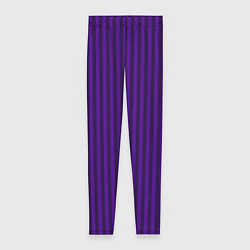 Леггинсы женские Яркий фиолетовый в полоску, цвет: 3D-принт