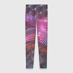 Леггинсы женские Волны и гексагон сетка, цвет: 3D-принт