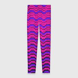 Леггинсы женские Розовые линии и чёрные полосы, цвет: 3D-принт