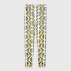 Леггинсы женские Жёлто-белый паттерн конструкция, цвет: 3D-принт
