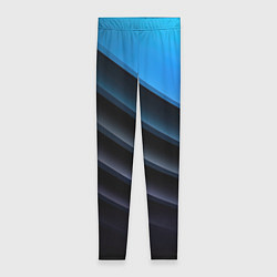 Леггинсы женские Геометрическая синяя абстракция на черном фоне мин, цвет: 3D-принт