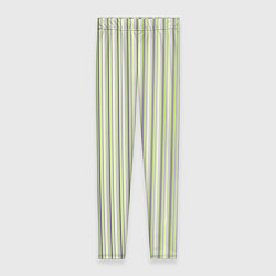 Леггинсы женские Светлый серо-зелёный полосатый, цвет: 3D-принт