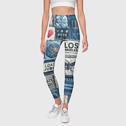 Леггинсы женские Лос Анджелес на джинсах-пэчворк, цвет: 3D-принт — фото 2