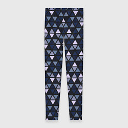 Леггинсы женские Чёрно-синий паттерн треугольники, цвет: 3D-принт