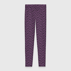 Леггинсы женские Тёмный фиолетовый волнистые полосы, цвет: 3D-принт