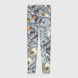 Леггинсы женские Банкноты сто долларов, цвет: 3D-принт