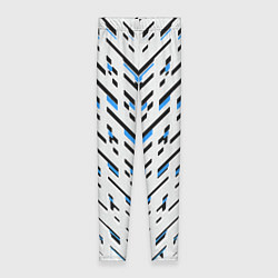 Леггинсы женские Black and blue stripes on a white background, цвет: 3D-принт