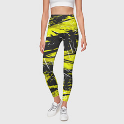 Леггинсы женские Yellow geometry - спортивный узор, цвет: 3D-принт — фото 2