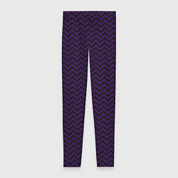 Женские легинсы Чёрно-фиолетовый ломаные полосы